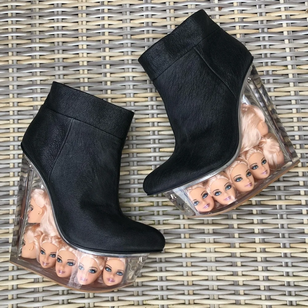 Jeffrey Campbell Icy Barbie Boots 8 Doll Head NEW - Picture 10 of 16